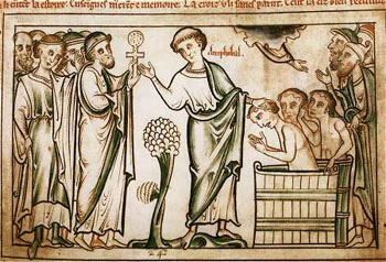 amphibalus baptizing the people